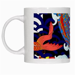 Koi Fish Traditional Japanese Art White Mug by Perong