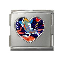 Koi Fish Traditional Japanese Art Mega Link Heart Italian Charm (18mm)