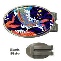 Koi Fish Traditional Japanese Art Money Clips (oval)  by Perong