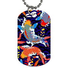 Koi Fish Traditional Japanese Art Dog Tag (one Side) by Perong