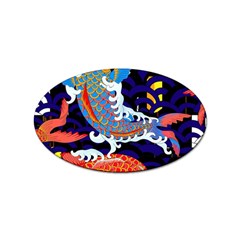 Koi Fish Traditional Japanese Art Sticker Oval (10 Pack) by Perong