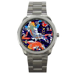 Koi Fish Traditional Japanese Art Sport Metal Watch by Perong