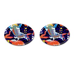 Koi Fish Traditional Japanese Art Cufflinks (oval) by Perong