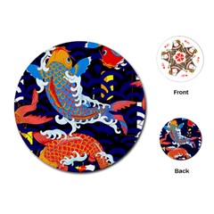 Koi Fish Traditional Japanese Art Playing Cards Single Design (round)