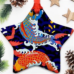 Koi Fish Traditional Japanese Art Star Ornament (two Sides)