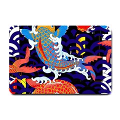 Koi Fish Traditional Japanese Art Small Doormat by Perong