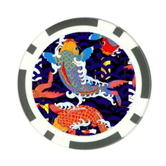 Koi Fish Traditional Japanese Art Poker Chip Card Guard by Perong