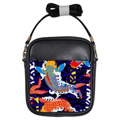 Koi Fish Traditional Japanese Art Girls Sling Bag by Perong