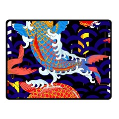 Koi Fish Traditional Japanese Art Fleece Blanket (small) by Perong