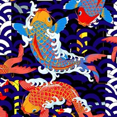 Koi Fish Traditional Japanese Art Play Mat (rectangle) by Perong