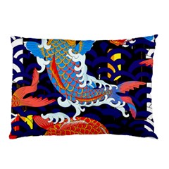 Koi Fish Traditional Japanese Art Pillow Case (two Sides) by Perong