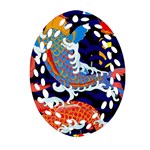 Koi Fish Traditional Japanese Art Oval Filigree Ornament (Two Sides) Front