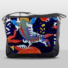 Koi Fish Traditional Japanese Art Messenger Bag by Perong