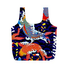 Koi Fish Traditional Japanese Art Full Print Recycle Bag (m) by Perong