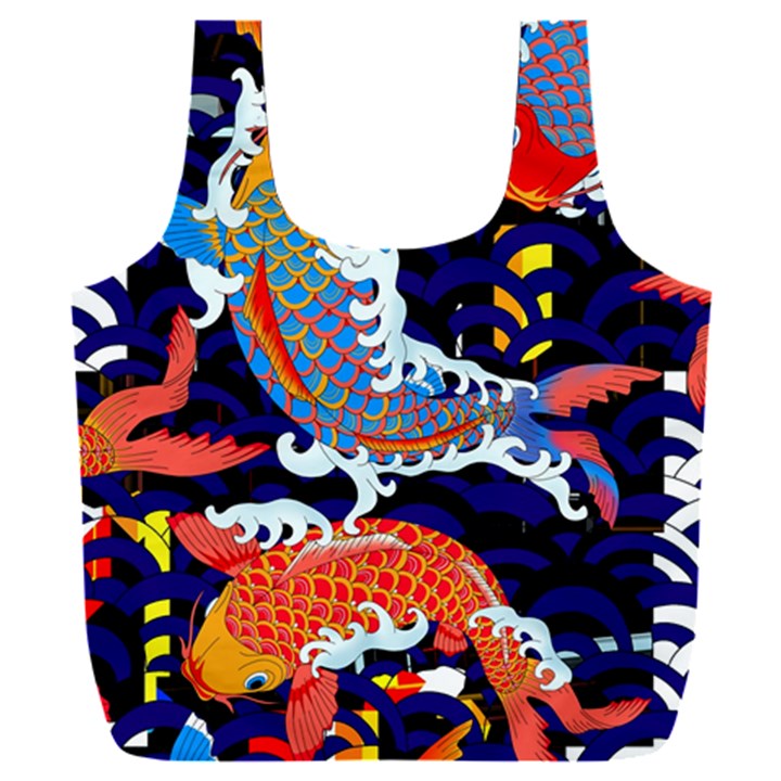 Koi Fish Traditional Japanese Art Full Print Recycle Bag (XXL)