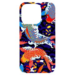 Koi Fish Traditional Japanese Art Iphone 14 Pro Black Uv Print Case by Perong