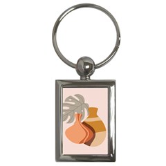 Vases Art Plant Boho Bohemian Key Chain (rectangle) by Perong