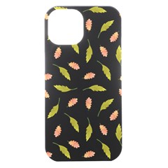 Leaves Pattern Seamless Texture Iphone 15 Black Uv Print Pc Hardshell Case