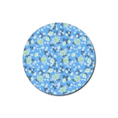 Pattern Texture Seamless Design Rubber Round Coaster (4 Pack) by Perong