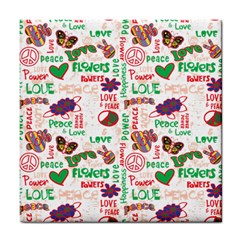 Power Love Pattern Texture Seamless Peace Tile Coaster