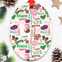 Power Love Pattern Texture Seamless Peace Ornament (oval)