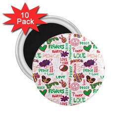 Power Love Pattern Texture Seamless Peace 2.25  Magnets (10 pack) 