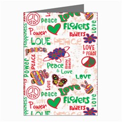 Power Love Pattern Texture Seamless Peace Greeting Cards (pkg Of 8)