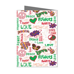 Power Love Pattern Texture Seamless Peace Mini Greeting Cards (pkg Of 8)