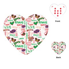 Power Love Pattern Texture Seamless Peace Playing Cards Single Design (heart)