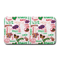 Power Love Pattern Texture Seamless Peace Medium Bar Mat by Perong