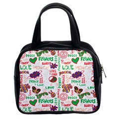 Power Love Pattern Texture Seamless Peace Classic Handbag (Two Sides)