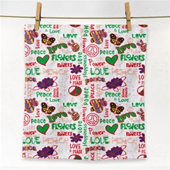 Power Love Pattern Texture Seamless Peace Face Towel by Perong