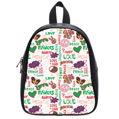 Power Love Pattern Texture Seamless Peace School Bag (small) by Perong