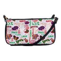 Power Love Pattern Texture Seamless Peace Shoulder Clutch Bag