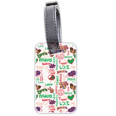 Power Love Pattern Texture Seamless Peace Luggage Tag (two sides)