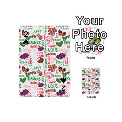 Power Love Pattern Texture Seamless Peace Playing Cards 54 Designs (mini)