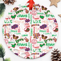 Power Love Pattern Texture Seamless Peace Ornament (round Filigree)