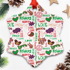 Power Love Pattern Texture Seamless Peace Ornament (snowflake)