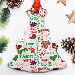 Power Love Pattern Texture Seamless Peace Christmas Tree Ornament (two Sides) by Perong