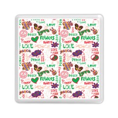 Power Love Pattern Texture Seamless Peace Memory Card Reader (Square)