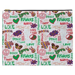 Power Love Pattern Texture Seamless Peace Cosmetic Bag (xxxl) by Perong