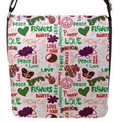 Power Love Pattern Texture Seamless Peace Flap Closure Messenger Bag (s) by Perong