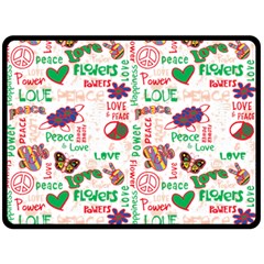 Power Love Pattern Texture Seamless Peace Two Sides Fleece Blanket (Large)