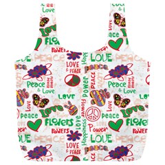 Power Love Pattern Texture Seamless Peace Full Print Recycle Bag (xl) by Perong