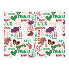 Power Love Pattern Texture Seamless Peace Two Sides Premium Plush Fleece Blanket (Mini)