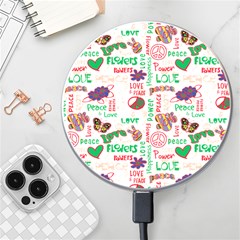 Power Love Pattern Texture Seamless Peace Wireless Fast Charger(White)