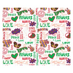 Power Love Pattern Texture Seamless Peace Premium Plush Fleece Blanket (Small)