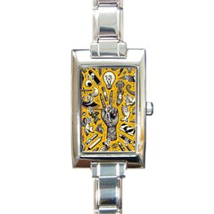 Yellow Template Design Rectangle Italian Charm Watch by Perong