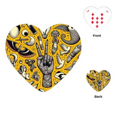 Yellow Template Design Playing Cards Single Design (heart)