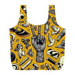 Yellow Template Design Full Print Recycle Bag (l) by Perong